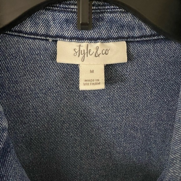 Style & Co Denim Jacket Size Medium - Picture 3 of 5